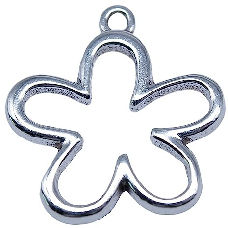 Xanorrg Antiksilberfarbene Hängeetiketten Für Neujahr Schmuckherstellung Quasten Hohle Blumenanhänger Armband Schlüsselanhänger Basteln Quasten Anhänger Die Schmuckherstellung