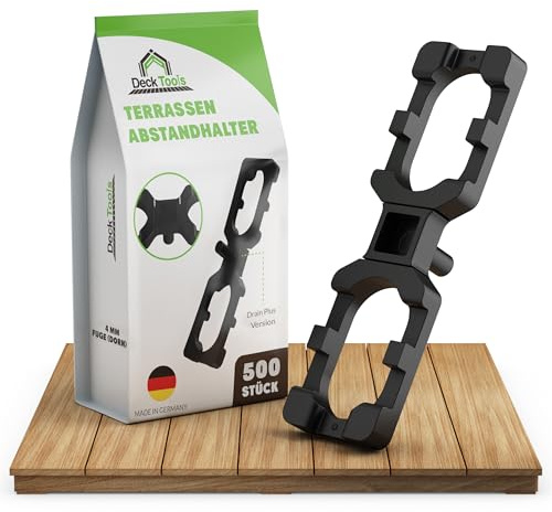 Deck Tools® Abstandhalter für Terrassendielen - 4 mm geriffelt, 500 Stück | Terrassenbau Distanzhalter für gleichmäßige Fugen & Hinterlüftung - Kunststoff-Distanzstück für Holzterrassen & WPC