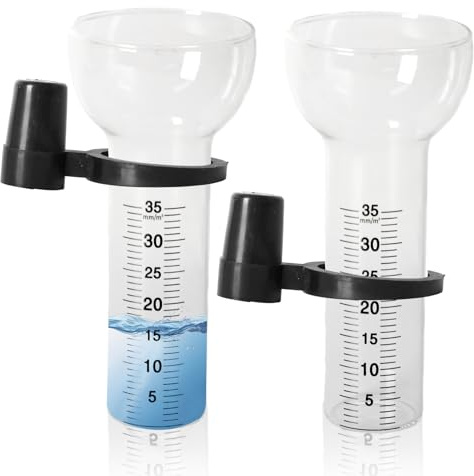Dwitkul Lot de 2 Pluviomètres, Pluviomètre 35 mm, Verre de Rechange pour Pluviomètre avec Support, Pluviomètre en Forme d'entonnoir, Pluviomètre Extérieur, Antigel pour Cour, Jardin