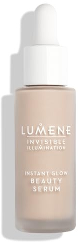 LUMENE Invisible Illumination Instant Glow Beauty Serum |Universal Light | Gesichtsmake-up & aufhellendes Serum | Leichte, aufbaubare Deckkraft | Vegan | 30 ml