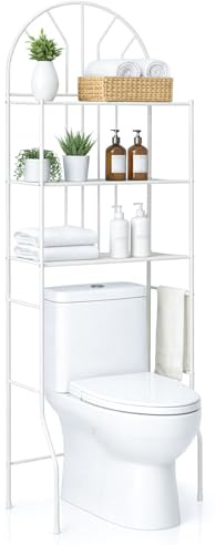 EVERGOODS 3-Tier Heavy Duty Toilet & Bathroom Storage Shelf – Large Freestanding Metal Organizer, Space-Saving Rack for Towels, Toiletries, and Household Items, 175×60×35 cm, 55 lbs Capacity
