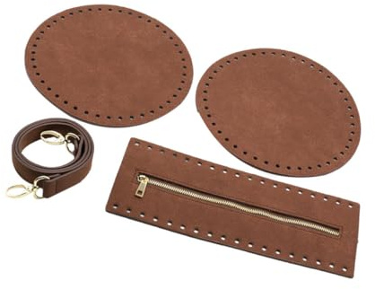 EXAOMBLE Selbstgemacht Taschen Satz aus Pu Leder mit Schützendem Taschenboden und Reißverschlussabdeckung Inklusive Schultergurt Robust für Selbstgemachte Handtaschen