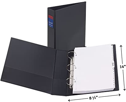 Avery 06401 Legal Durable Non-View Ordner mit runden Ringen, 14 x 8 1/2, 5,1 cm Kapazität, schwarz