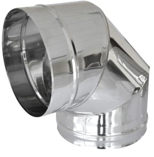 Curva in acciaio a 90° per canne fumarie 130mm