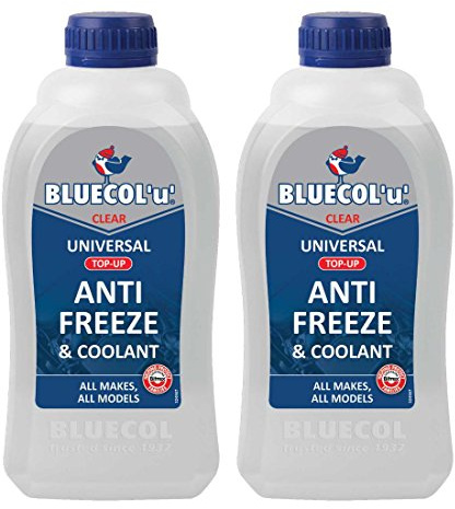 Bluecol 2 x U Universal Anti Freeze & Coolant Top Up 1 Litre - All Makes All Models