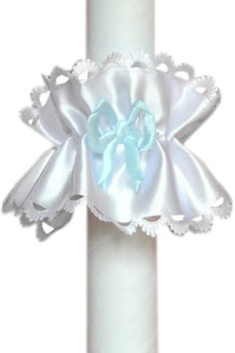 Celebration Kerzenschmuck Tropfschutz weiß blau KS-019