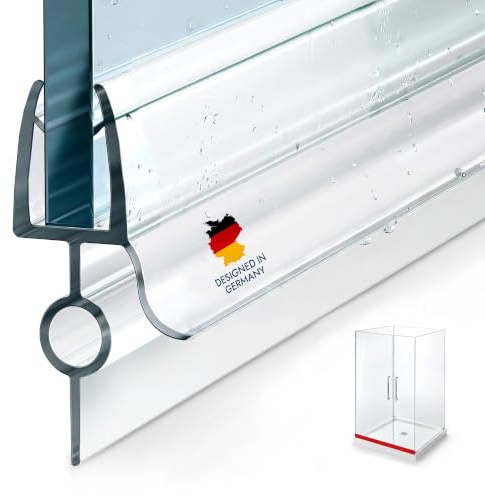 Bagnoxx Schleiflippendichtung mit Schlauch 100cm, für 6mm Glasstärke | Transparente Duschdichtung, Wasserabweisprofil für Duschkabine im Bad als Türdichtung unten, Badewannen Dichtung aus PVC