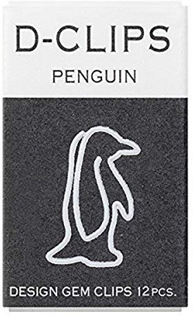 Midori Büroklammern, D-Clips Mini-Box, Vogel-Design, 12 Stück (43354006) Pinguin