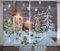 ABAKUHAUS Weihnachten Rustikaler Gardine, Kerzen mit Laternen, Schlafzimmer Kräuselband Vorhang mit Schlaufen und Haken, 280 x 260 cm, Weiß Braun