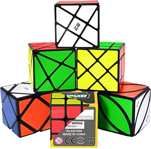 ROXENDA Zauberwürfel Set, Speed Cube Set [6er Pack]- Einfaches Drehen & Glatt Spielen, Super Geschenk IQ-Spiele für Kinder (allotype)