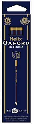 Helix Oxford Hb Grade Graphite Pencils (Pack of 12) with Plastic Free Packaging