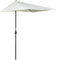 Outsunny Sombrilla Rectangular 230x130x245 cm Parasol para Pared Media Sombrilla con Manivela Protección UV 30+ Impermeable Sombrilla para Balcón Terraza Jardín Beige