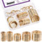 Swpeet Lot de 60 porte-clés en métal doré multi-usages pour clés de maison, de voiture, pendentifs – 20 mm, 25 mm, 30 mm, 35 mm, 38 mm