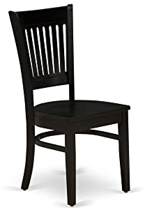 Dresmannst East West Furniture Vancouver VAC-BLK-W Esszimmerstuhl aus Holz, Standardhöhe