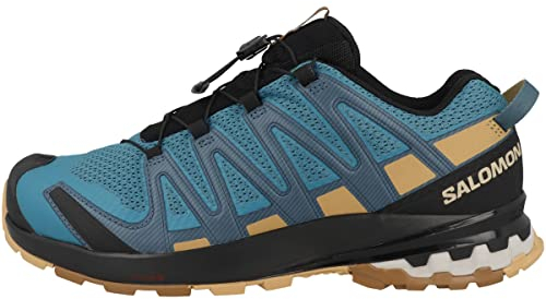 Salomon XA Pro 3D V8 Herren Trailrunning-Schuhe, Blau (Barrier Reef/Fall Leaf/Bronze Brown), 42 2/3 EU