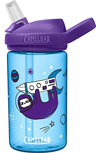 Camelback Eddy+ Kids Bottle - Sloths, 400ml/Safe to Drink BPA Free Reusable Straw Sip Cup Boy Girl Infant Junior Children Child Water Juice Flask Eco Friendly Plant Based Recycle Plastic