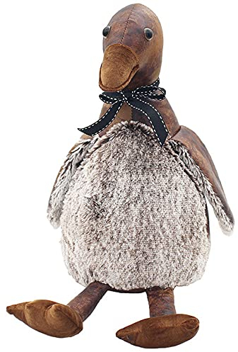 The Leonardo Collection LP47178 Faux Leather Duck Design Doorstop | Brown Door Stop
