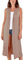 STAR FASHION Woman’s Open Front Sleeveless Maxi Long Length Boyfriend Cardigan Ladies Plain Blazer Waistcoat Floaty Top Duster Jacket UK 16-18 Mocha
