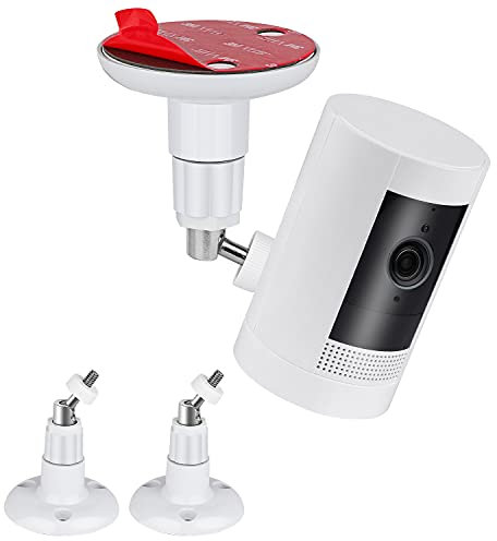 2Pack Adhesive Wall Mount for Ring Cam, 360 Degree Adjustable Screwless Bracket, 2 Ways Installation