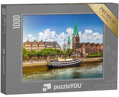 puzzleYOU: Puzzle 1000 Teile „Historische Stadt Bremen an der Weser, Deutschland“ – aus der Puzzle-Kollektion Bremen