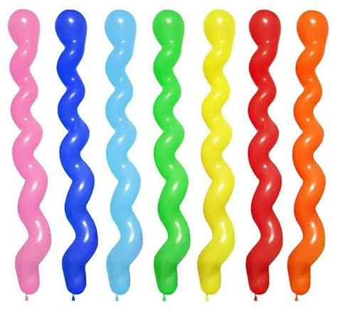 Modellierballons Ballons zum modellieren Spirale Spiralballons versch.Farben (10 Stück, Hellblau)