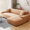 NAKIHOUSE Sofa Überwürfe Sofabezug mit einem Kissenbezug, Stretch elastische Sofahusse Sofa Abdeckung in Hell Apricot Farbe für 1/2/3/4 Sitzer（L-förmiges Ecksofa erfordert Zwei）