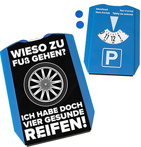 Wieso zu Fuß gehen? Ich Habe doch Vier gesunde Reifen! Parkscheibe lustige Parkscheibe mit 2 Einkaufswagenchips für Autofahrer, die Nicht zu Fuß gehen wollen