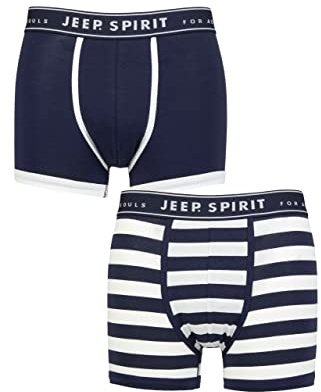 Jeep Spirit Mens Stripe Cotton Trunks Pack of 2