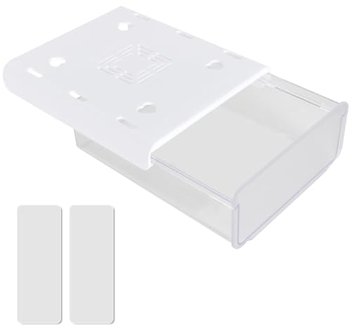Cassetto estraibile da scrivania, 1 pezzo, autoadesivo, per cassetto, cassetto, portapenne, cassetto nascosto, per ufficio, tavolo da toeletta, casa, scuola (bianco)