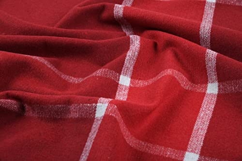 Stoff Meterware Karo Filz - 1 Meter, Bekleidung, Trachten, Vorhänge, Tischwäsche, Deko (Rot)