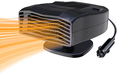 Skeadex Chauffage Voiture 12V/24V, Radiateur Soufflant Voiture Portable, Chauffage de Voiture Allume Cigare, Dégivreurs Pare-Brise pour Camions Voitures, 2 en 1 pour Chauffage/Refroidissement (24V)
