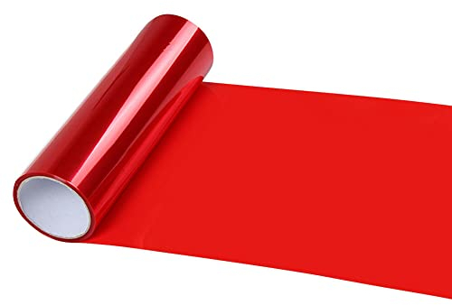 Scheinwerfer Tönungsfolie für Nebelscheinwerfer Rücklichter Sonnenblendstreifen Verdunklungsfolie 1 Meter lang und 30 cm breit (Rot)
