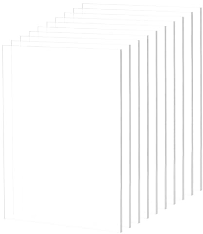 10 Hojas de Acrílico Transparente A4 (210 x 297 mm), Metacrilato de 2 mm con Película Protectora – Láminas de Plexiglás para Marcos de Fotos, Proyectos DIY, Manualidades y Exhibiciones