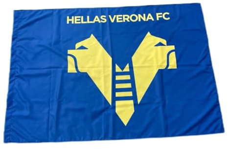 Bandiera VERONA UFFICIALE HELLAS FC grande misura cm. 97 x 142 in poliestere gialloblu BGHVGB97X142