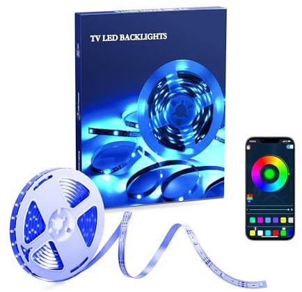 DTQJ TV LED Lights ,4M USB Strip Lights Backlights for 43-55 inch, Music Sync LED TV Lights with Remote,Bluetooth APP Control
