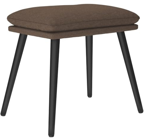 vidaXL Fußhocker, Sitzhocker mit Metallbeinen, Polsterhocker Fußbank für Wohnzimmer Schlafzimmer, Hocker Schemel Fußschemel, Modern, Taupe Stoff
