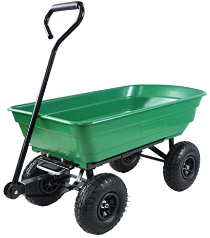 Garten Cart Wagon, Dump Cart Easy Dump Design Luftreifen für Rasen Utility Yard Farm