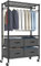 VyGrow Kleiderständer, robuster Kleiderständer zum Aufhängen von Kleidung, verstellbarer 4-stufiger Schrank-Organizer mit 4 Schubladen | Kleiderstange | seitliche Haken | Tragkraft 201 kg