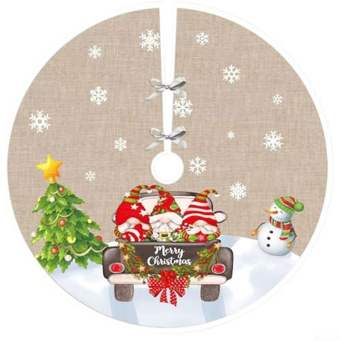 Base per albero di Natale innevato, diametro 90 cm, copertura ornamentale per base dell'albero di Natale (B)