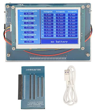 LOCADENCE Testeur de Batterie 2 V à 4,5 V, 1 à 24 Cordes, Testeur de Tension de Batterie Intelligent Résistant à l'usure, Vérificateur de Batterie Portable avec Déflecteur