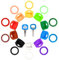 20 fundas para llaves de colores, tapas redondas y cuadradas, fundas flexibles para llaves de casa, para identificar fácilmente las llaves de la casa, 10 colores, 2 estilos