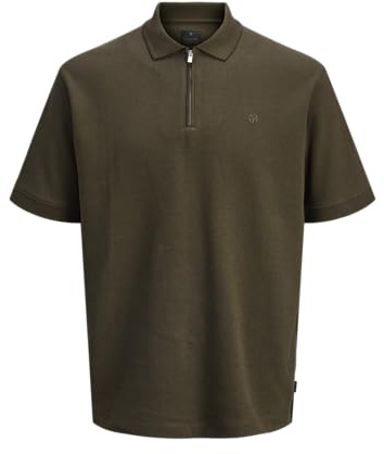 JACK & JONES Jprblawalker SS Zip Polo Shirt, Delicioso, XL
