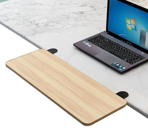 GLJTUO Desk Extender Tray ?52 65 75 cm Ergonomics Elbow Arm Support - Keyboard Mouses Platform Extender - 90° Foldable Keyboard Drawer Tray/Teak/75 * 25Cm,