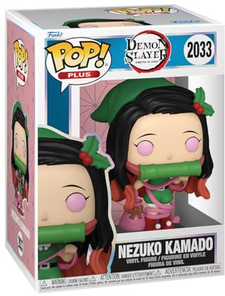 Funko POP! Plus: Demon Slayer - Nezuko Kamado (Holidays) | Official Anime Merch - Collectable Vinyl Figurine for Shelf Display - Birthday Gift Idea for Fans and Collectors