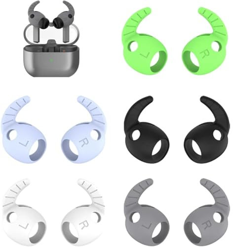 Rqker Ear Hooks Compatible with Galaxy Buds 3 Pro SM-R630N, 5 Pairs Silicone Anti Slip Replacement Earbuds Hooks Earhooks, Compatible with Galaxy Buds 3 Pro SM-R630N 5 Pairs 5 Colors
