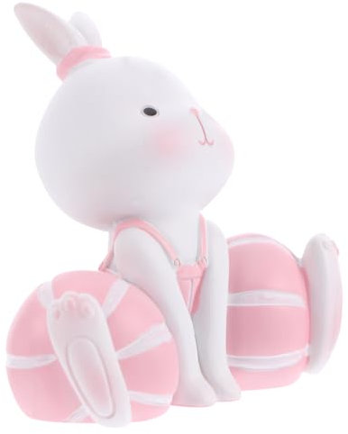 IMIKEYA 1stk Osterhasen-verzierung Einhorn Cupcake Cupcakes Mini-hasenfiguren Häschen-kuchendekorationen Hasengeburtstagsdekoration Kuchendekor in Hasenform Rosa Kunstharz