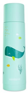 Miniland - Termo Bebé para Líquidos de Acero Inoxidable, Mantiene Temperatura más de 24h Frío y Calor, Cierre Hermético y Sistema Antigoteo 500 ml (Whaley)