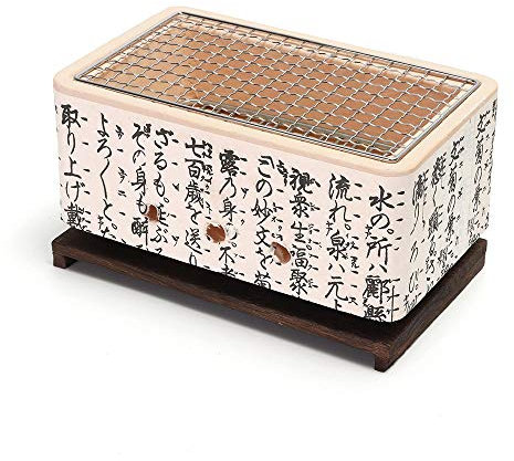 Japanischer Keramik Hibachi BBQ Tischgrill 4 in 1 Yakitori Grill Holzkohle Mini Grill mit Bergmeal Figuline Kochherd