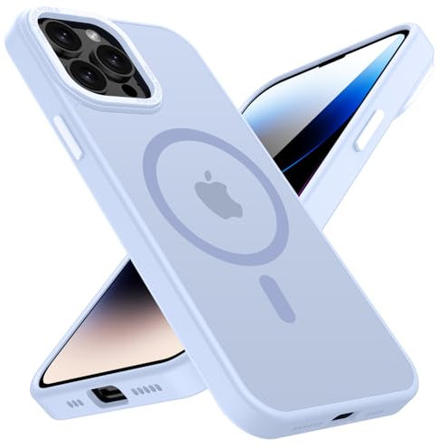 KPPIT for iPhone 14 Pro case Compatible with MagSafe, Shockproof Drop Protection, Frosted Translucent Back Magnetic Phone Case for iphone 14 Pro,Yuanfeng Blue
