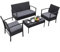 3-Piece Replacement Cushion Set for Rattan Chairs & Sofa | Comfortable Padded Patio Cushions | Indoor & Outdoor Garden Furniture Seat | Water-Resistant & Durable Covers (Grey)